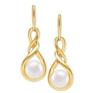 Giani Bernini 18K Gold Plated Sterling Silver Freshwater Pearl(7mm) Earrings